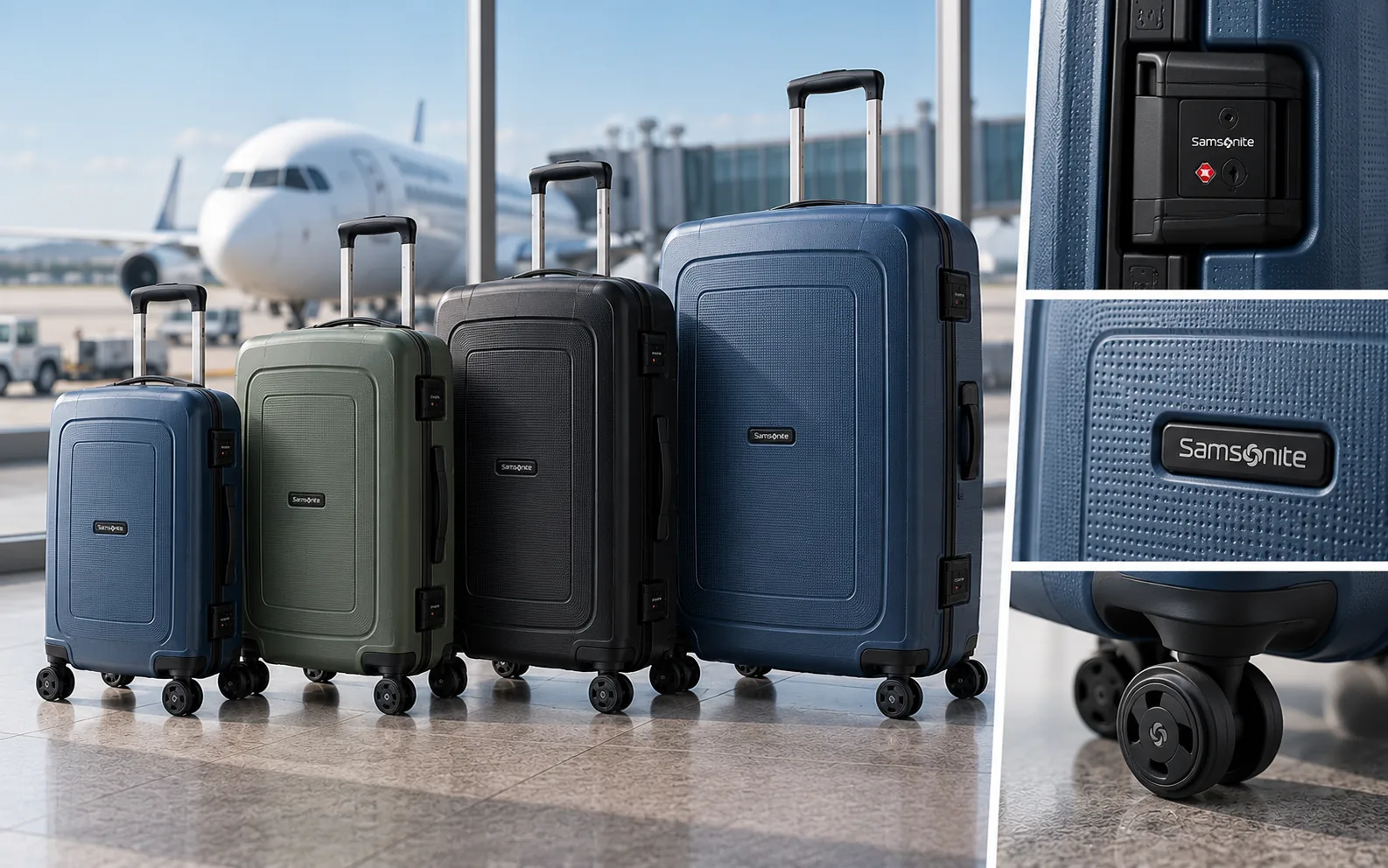 Samsonite S’Cure: обзор чемоданов, размеры и особенности серии